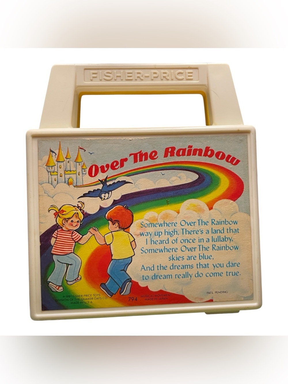 Vintage 1981 collector’s item Fisher-Price over the 🌈 wind up music box.
